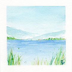Aquarelle d'un lac