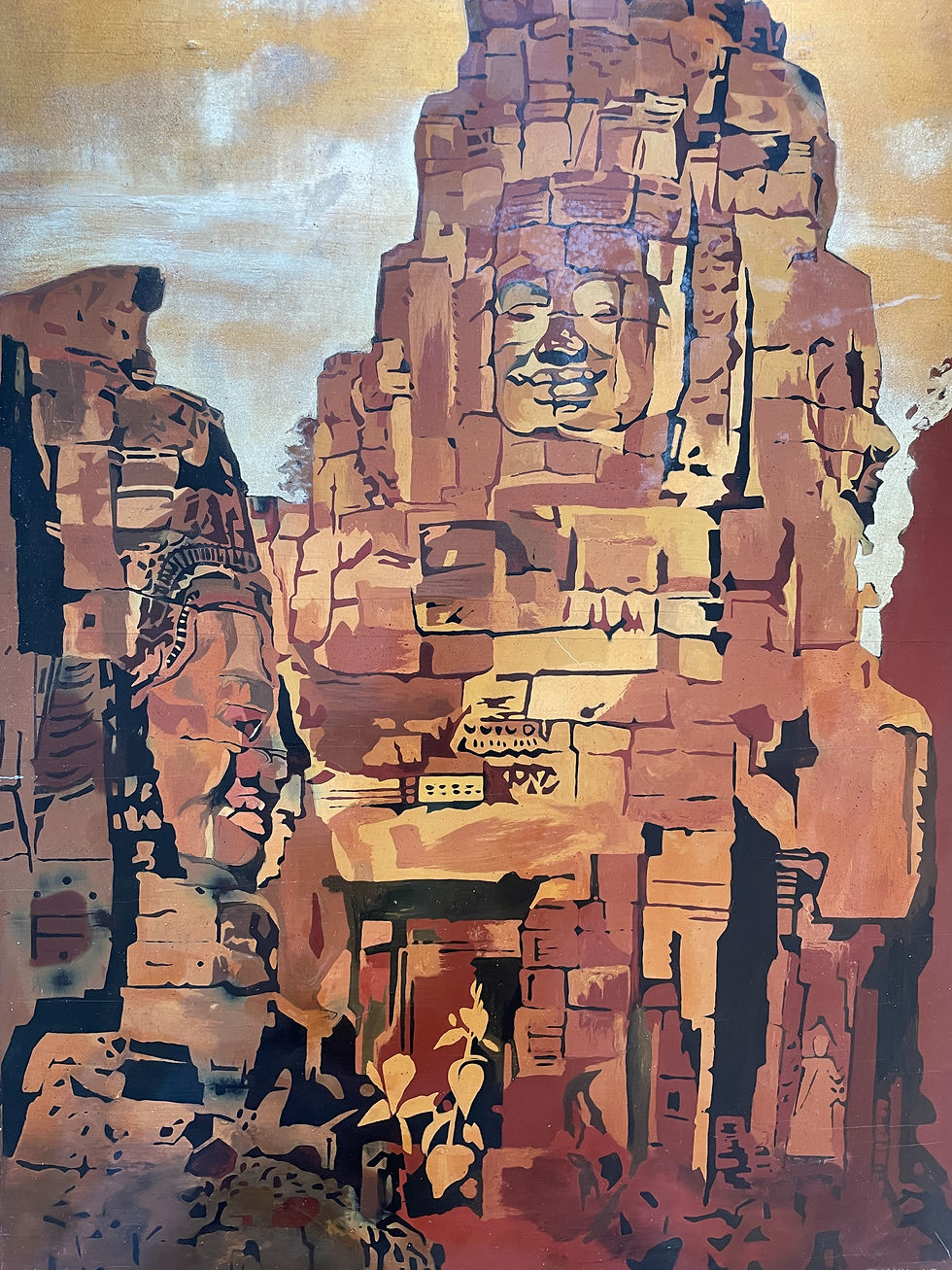 Miniature : Nguyen Thanh Le (1919 2003) - Temple Cham  - Laque sur panneau