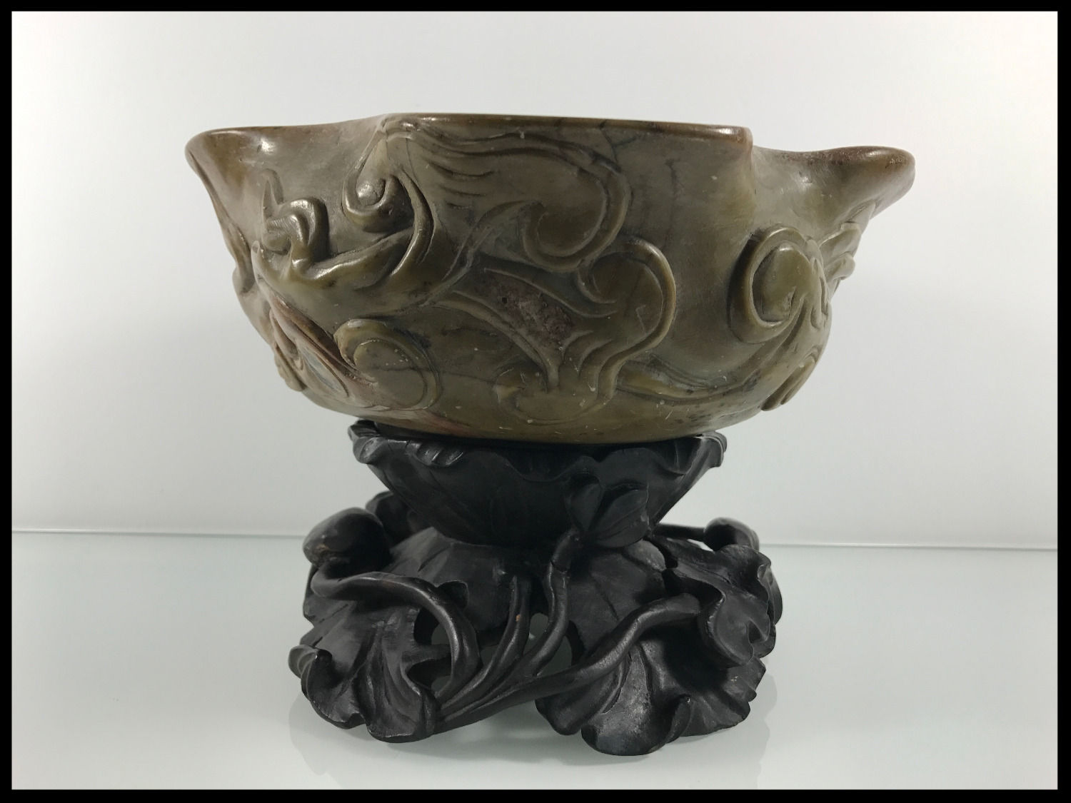 Grand Rince-Pinceaux en stéatite - Chine XIX