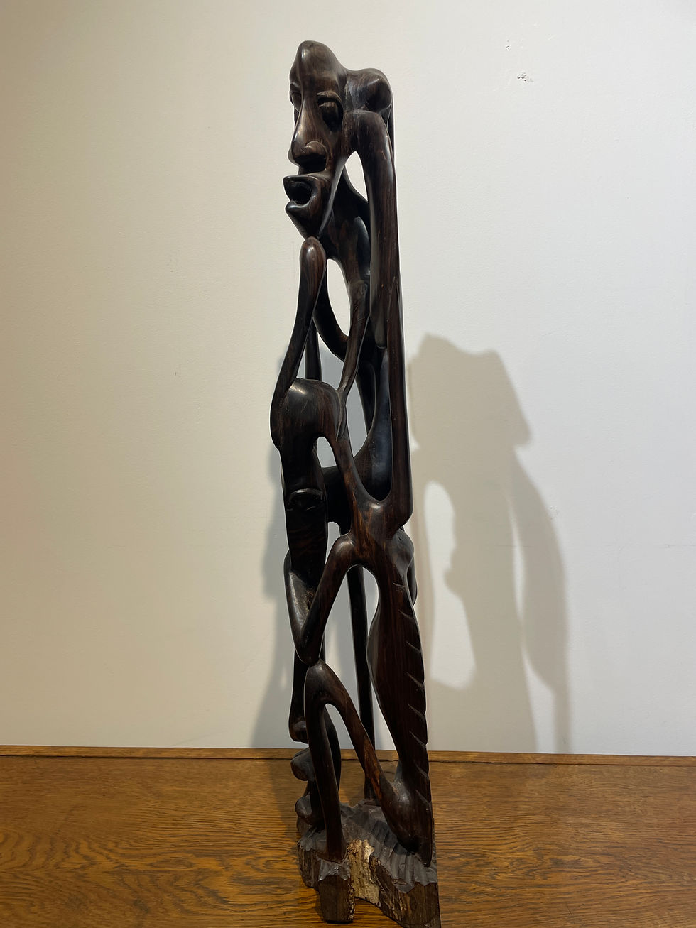 Miniature : Afrique - Tanzanie Mozambique - Grande Sculpture Makonde - type “Ujamaa”