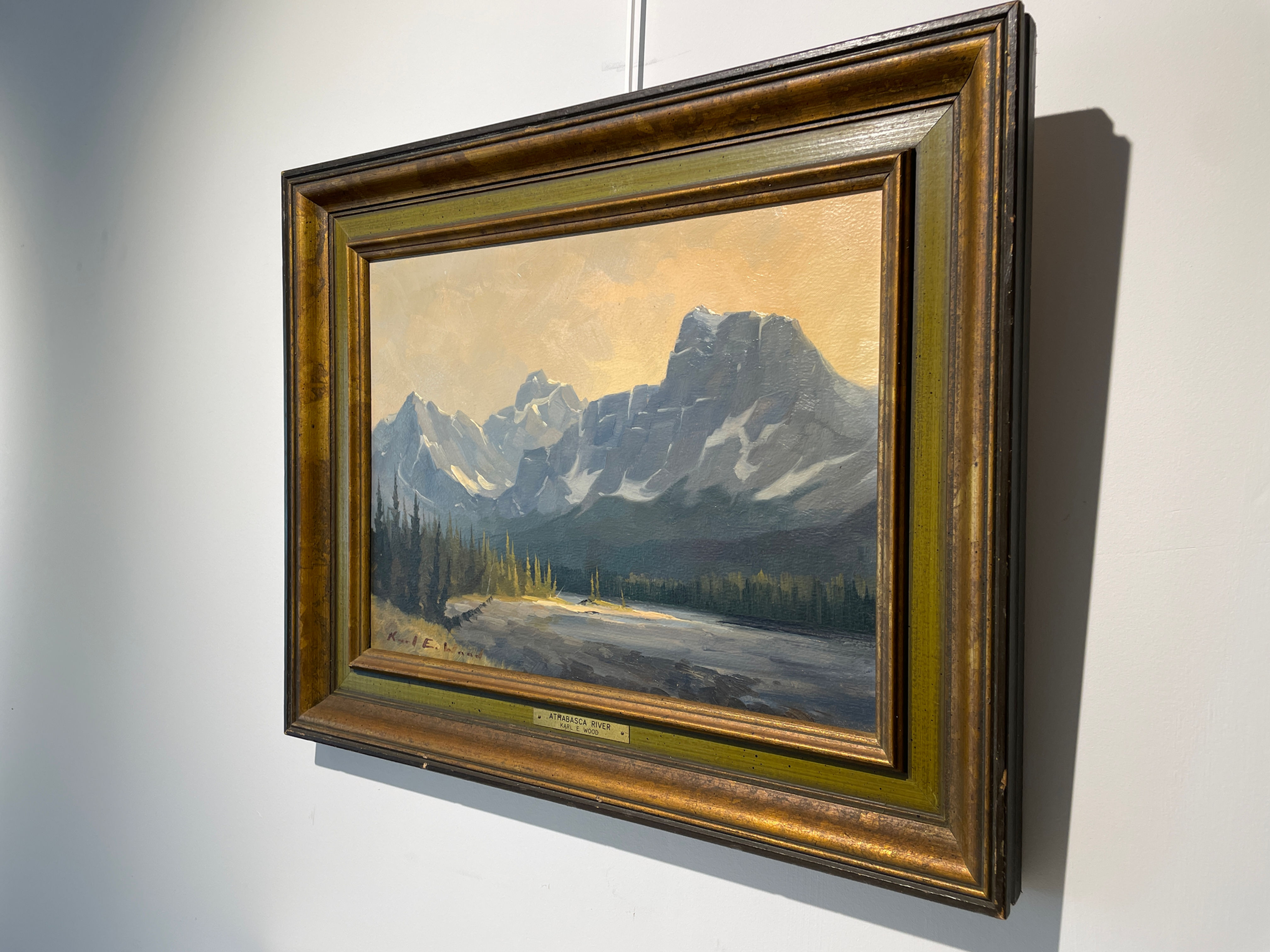 Karl E. Wood (1944-1990) - Huile Sur Toile - Athabasca River