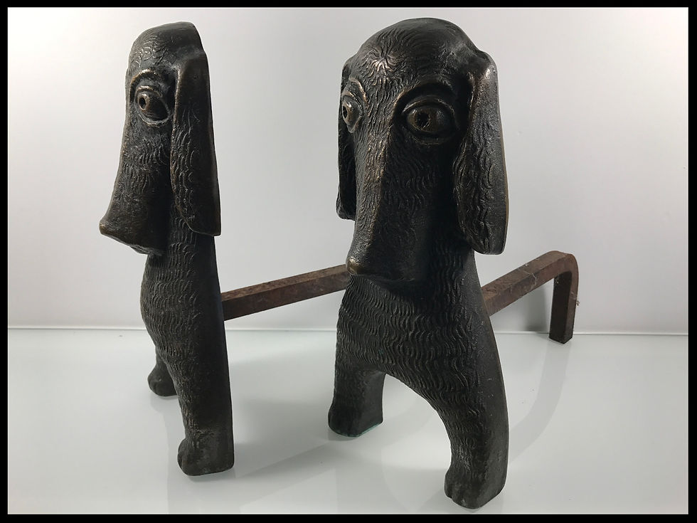 Miniature : Pierre Toulhoat Chenets Chiens