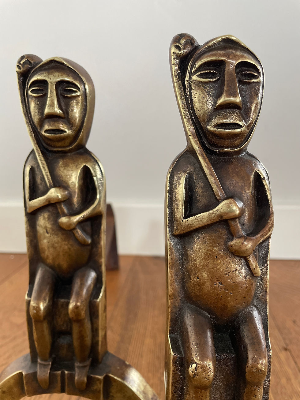 Miniature : Anton Prinner (1902-1983) - Paire de chenets aux Shamans