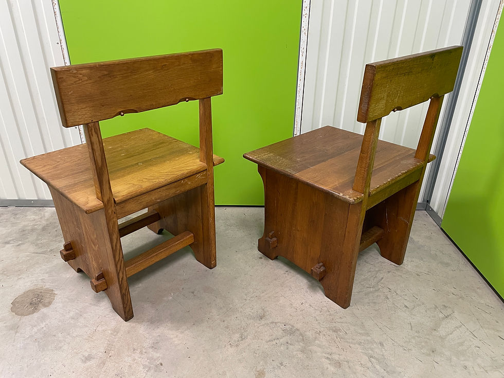 Miniature : Paire de chaises brutalistes en Orme - Années 50