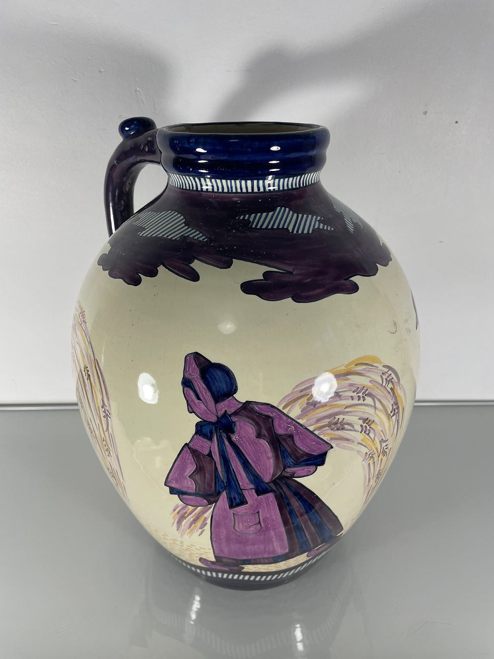 Miniature : Paul Fouillen  (1899-1958) - HB Quimper - Grand Vase Pichet