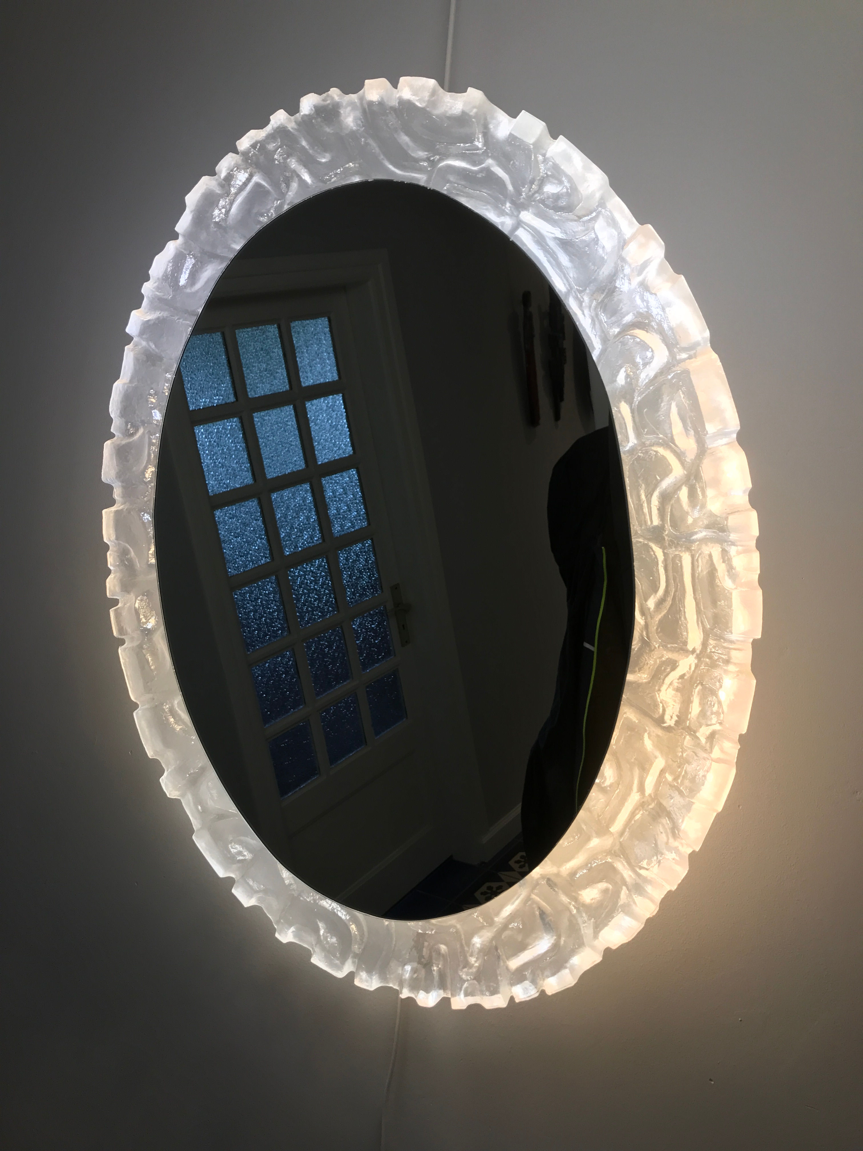 Grand miroir éclairant -  Début des années 1970