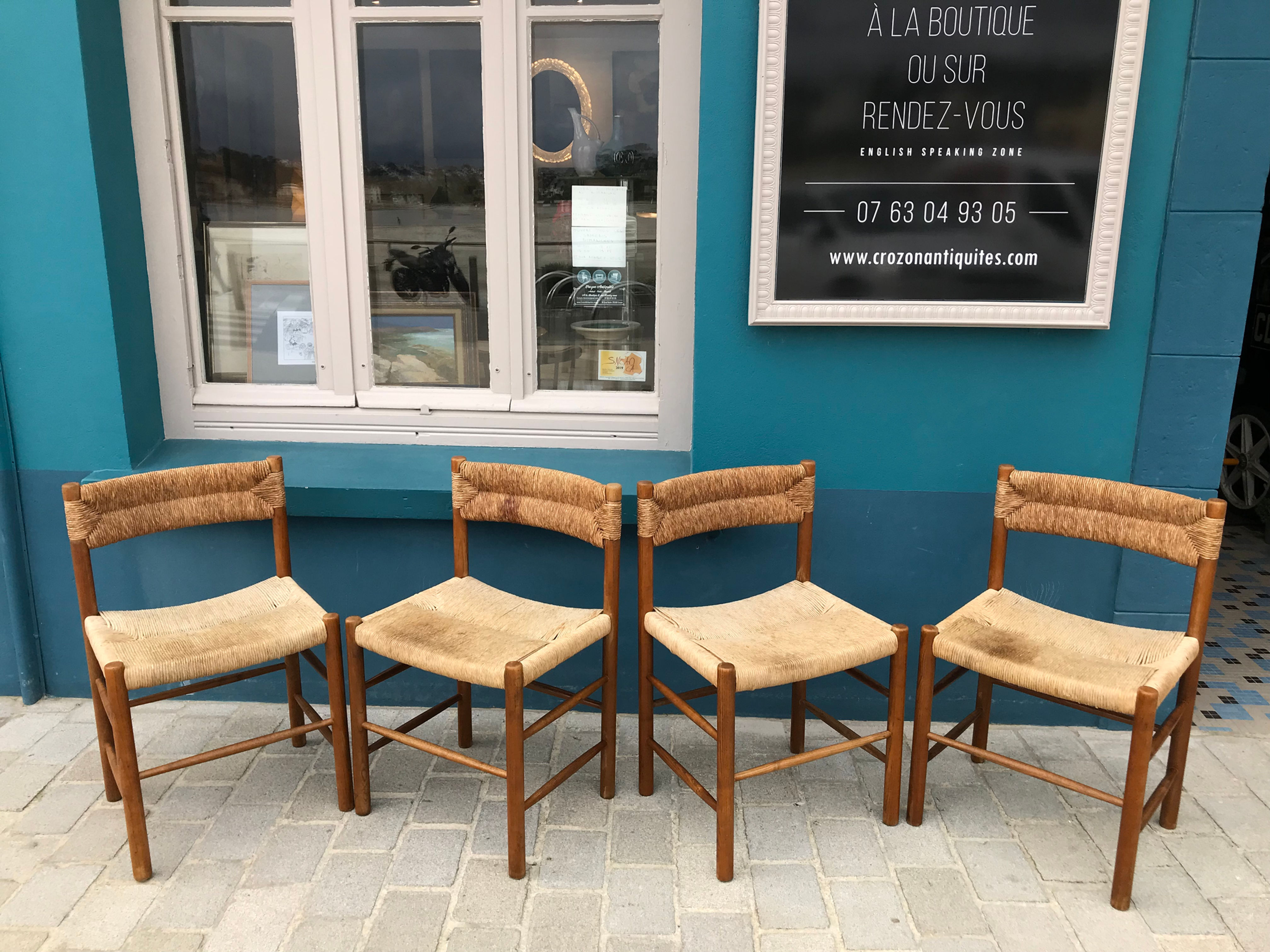 Perriand Charlotte (1903-1999) - 4 Chaises modèle Dordogne