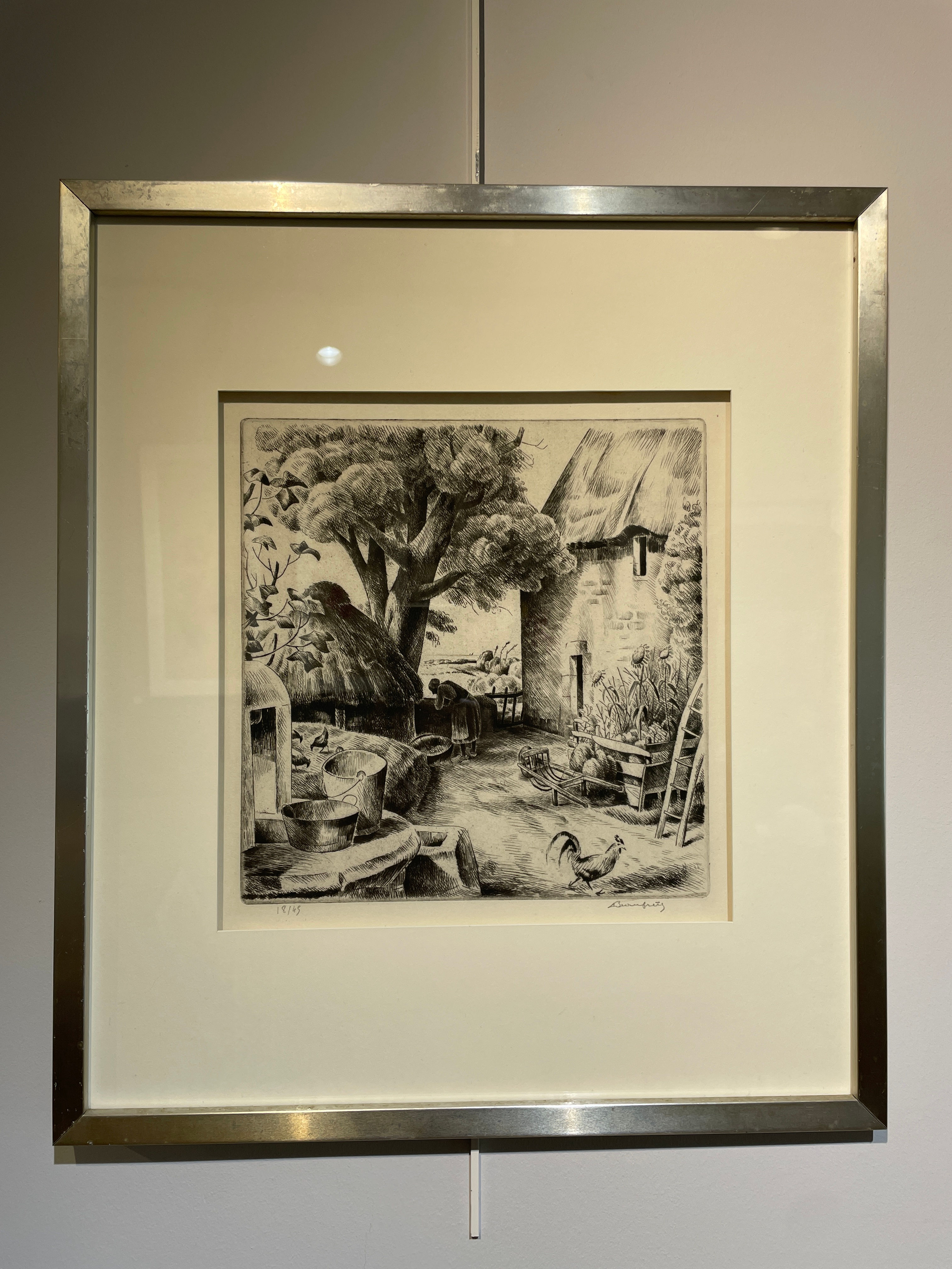 Adolphe Marie Beaufrère (1876-1960) - Cour de ferme au Pouldu