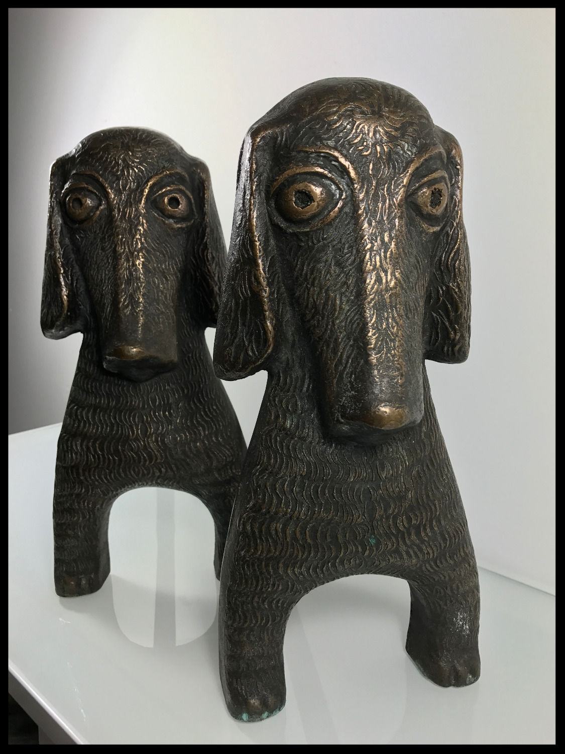 Chenets Chiens Pierre Toulhoat