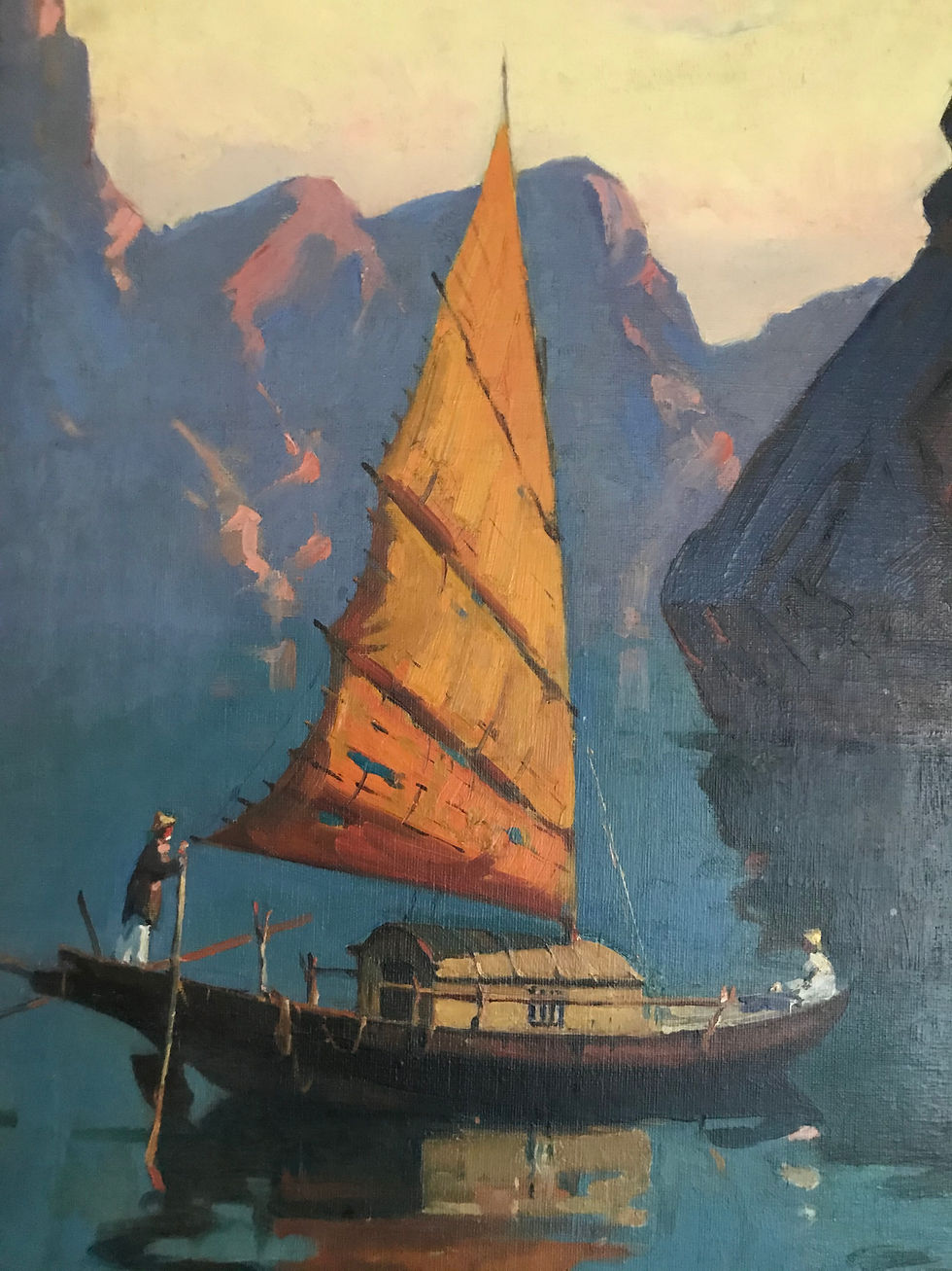 Miniature : Gilbert Galland Baie d'Halong peintre voyageur