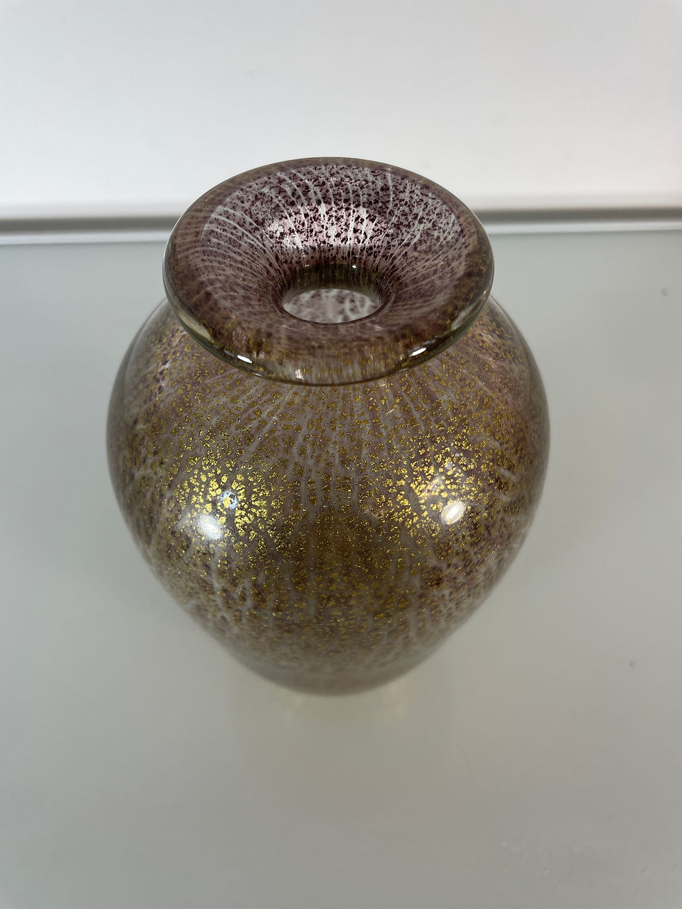 Miniature : Jean-claude Novaro (1943-2014) - Superbe Vase à Paillètes d'Or