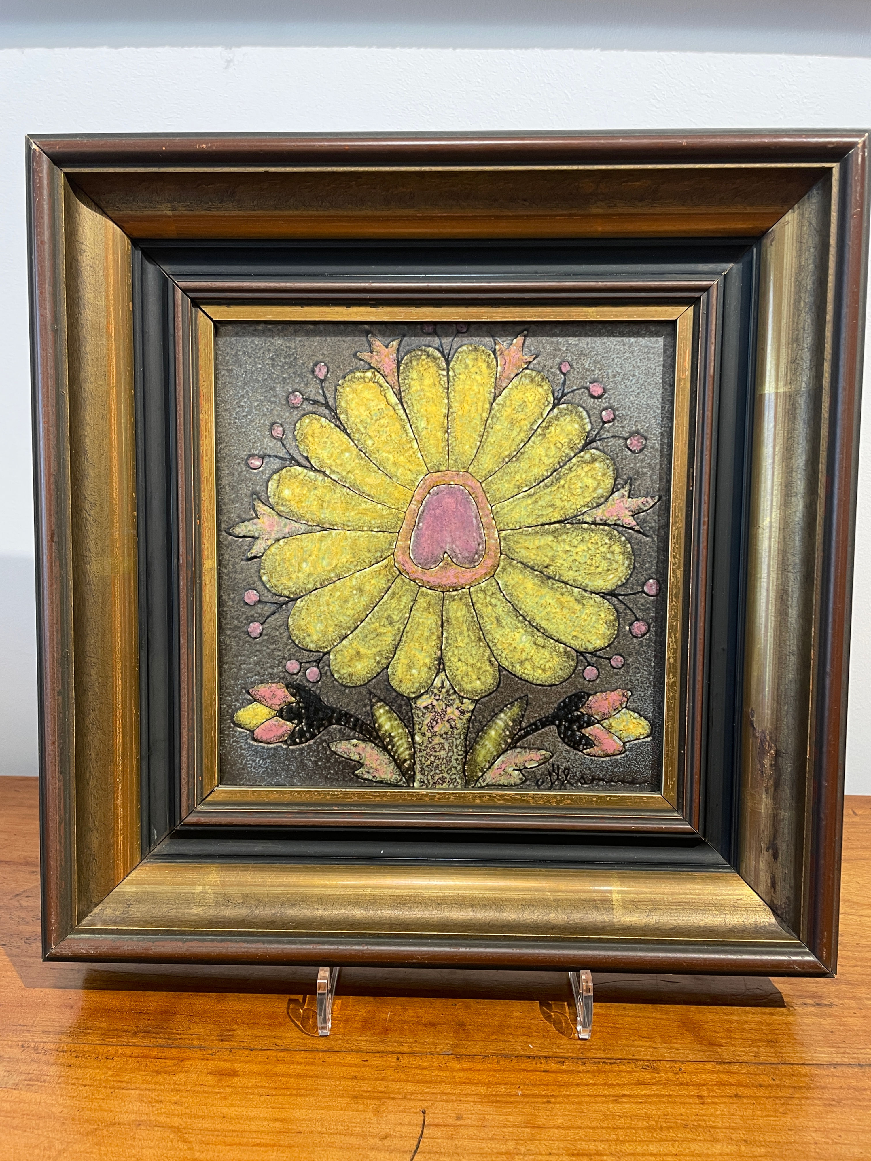 Trévoux Gisèle (1928-2003) - Efflamine - Carreau à la fleur