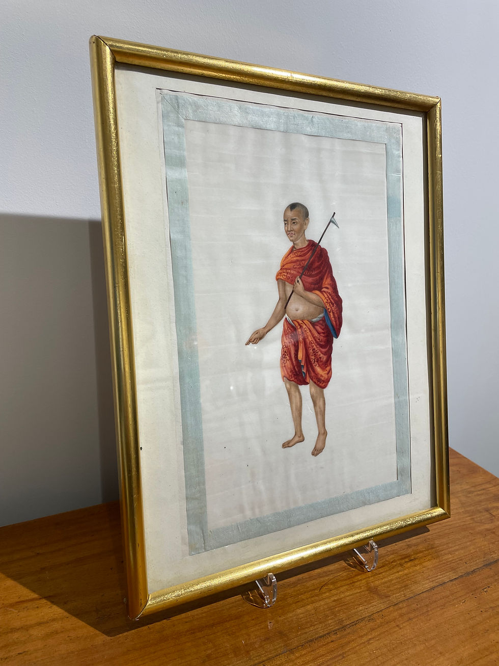 Miniature : Chine - XIX - Personnage sur papier de riz - J