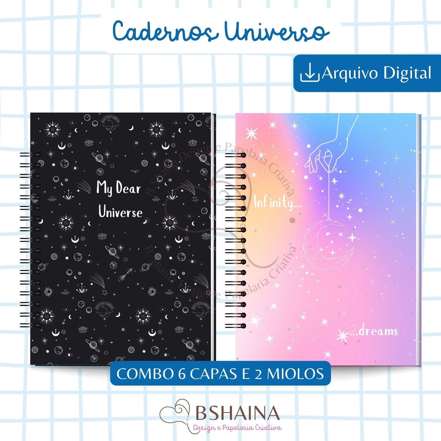 Combo Cadernos Universo Miolo Digital