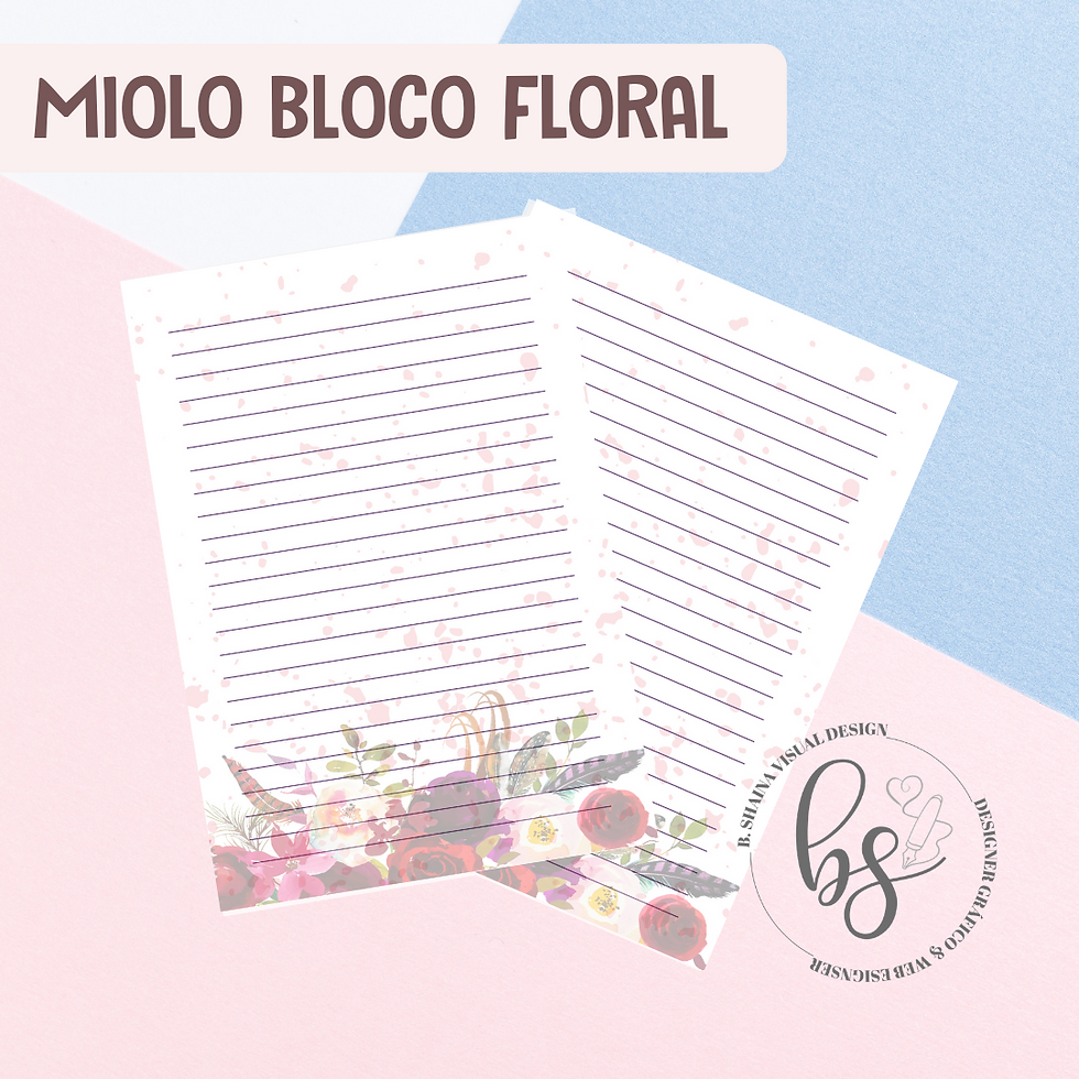 Miniatura: Miolo Bloco Floral Vermelho