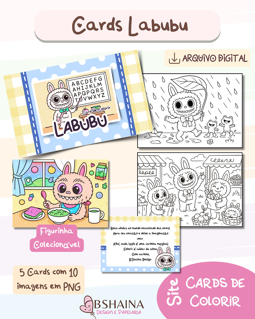 Miniatura: card colorir labubu