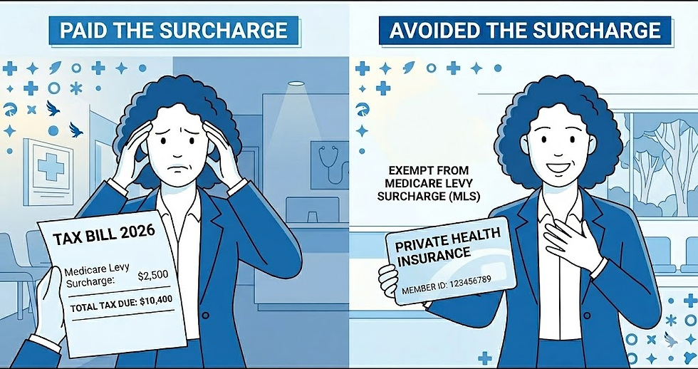 Comparison of paying the Medicare Levy Surcharge versus having private hospital cover in Australia.

