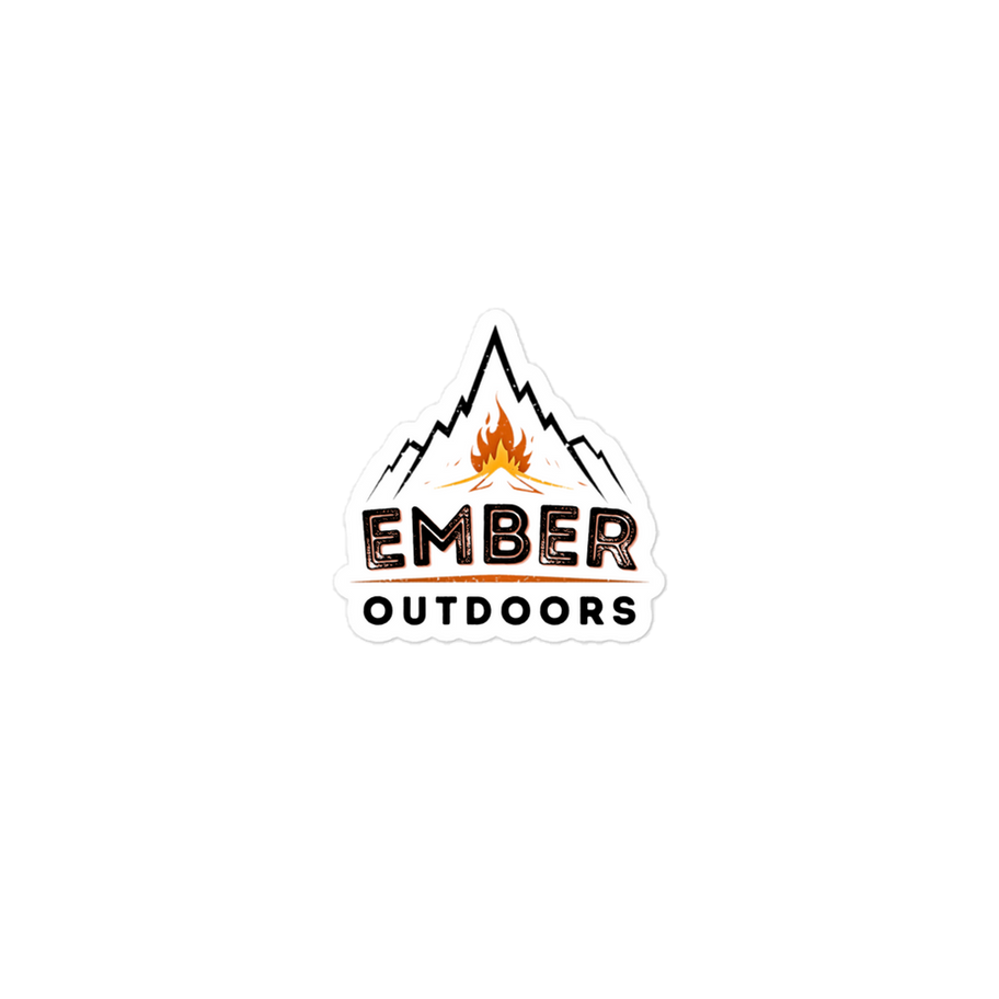 Ember Outdoors logo with mountain and campfire
