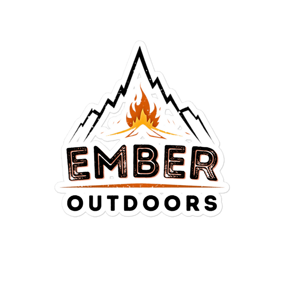 Ember Outdoors logo with mountains and fire