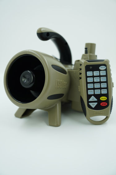 Tan electronic game caller with remote