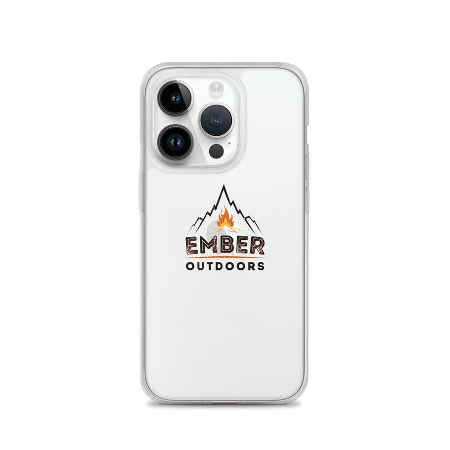 White iPhone with Ember Outdoors logo
