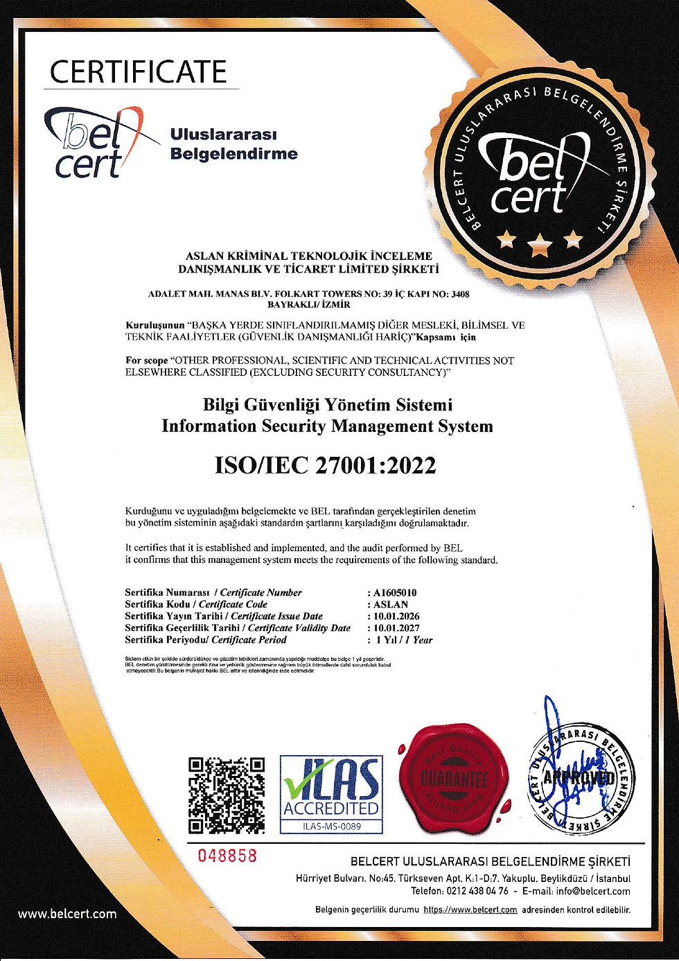 ISOIEC 27001 2022 Bilgi Güvenliği Yönetim Sistemi (Belge No A1605010)_page-0001