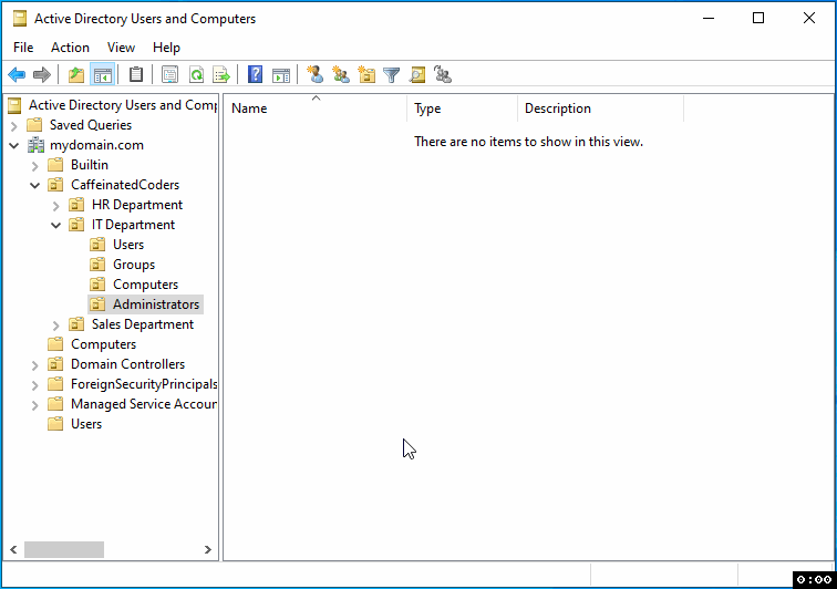 GIF: Creating a new user