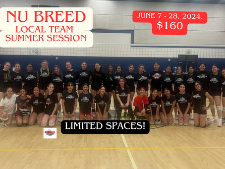 NU BREED, VOLLEYBALL Summer Session Registration, is Officially OPEN!
