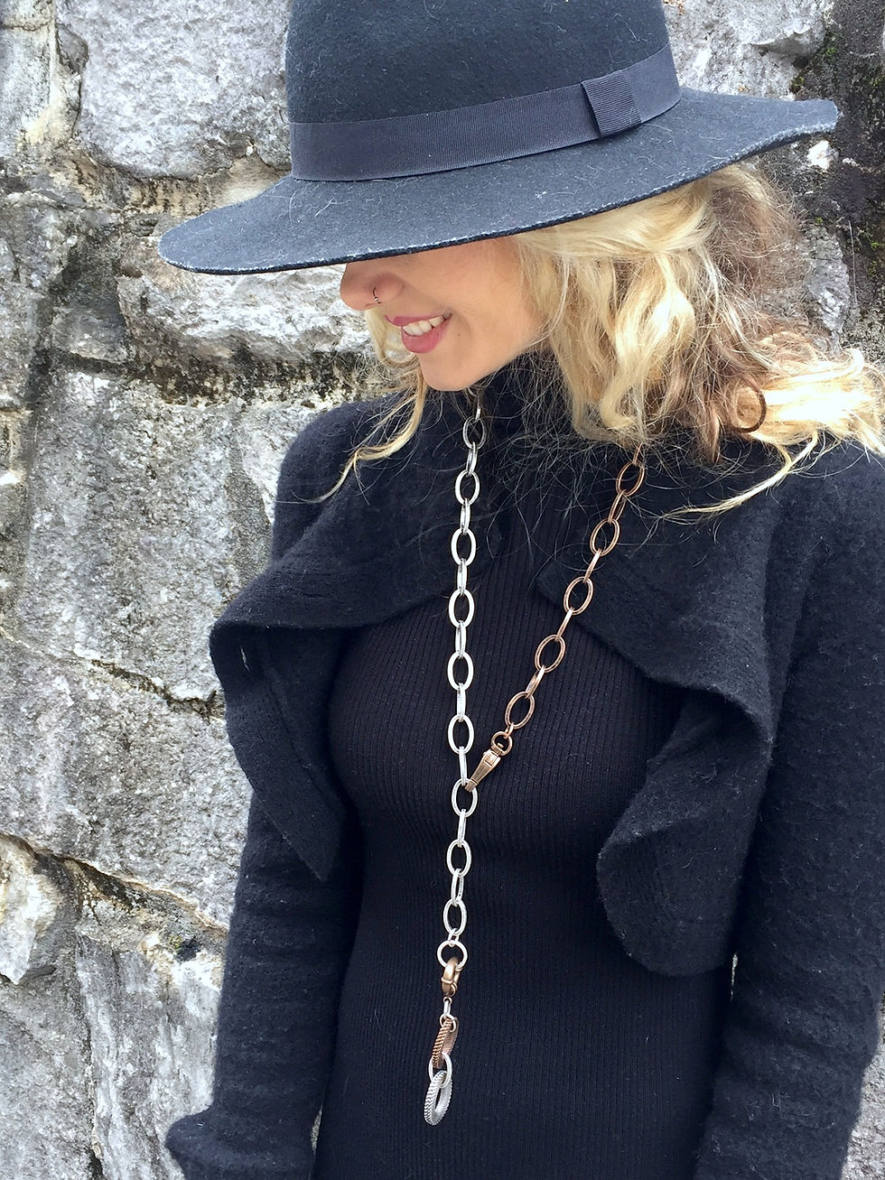 Thumbnail: 2 tone lariat necklace