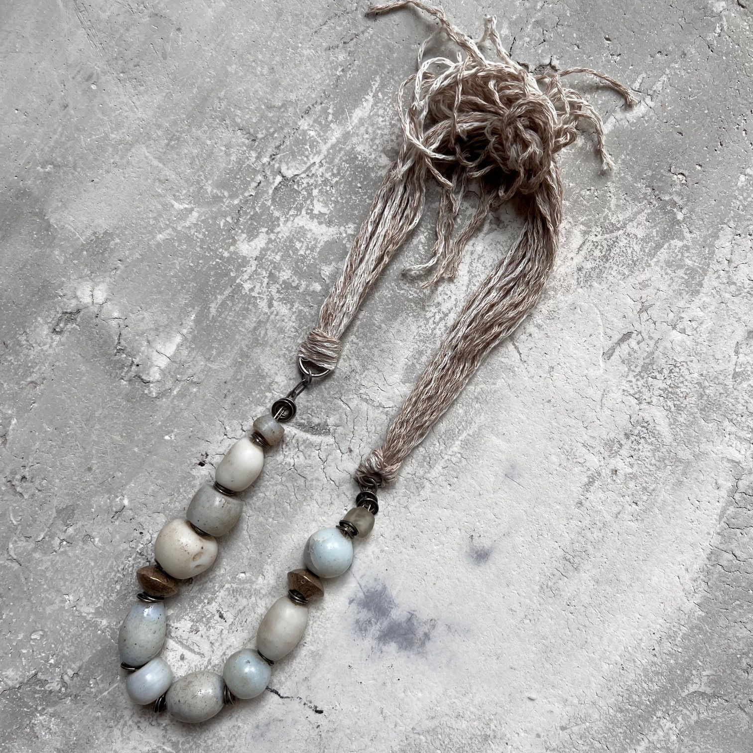 Ancient milk glass beads