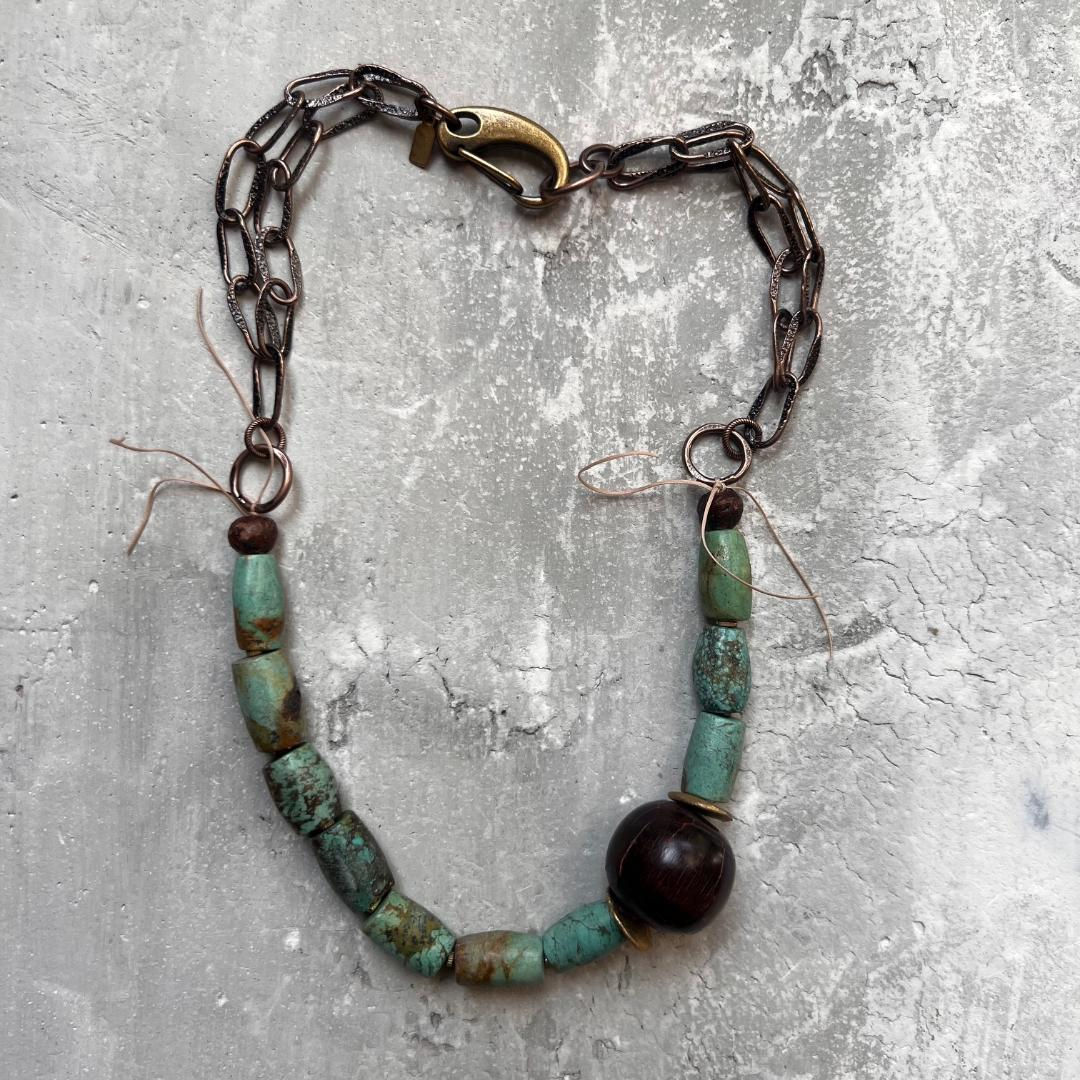 Tibetan turquoise barrels