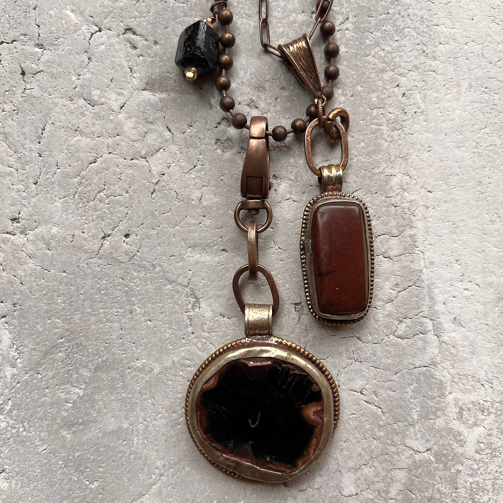 Thumbnail: Oblong rust Tibetan pendant