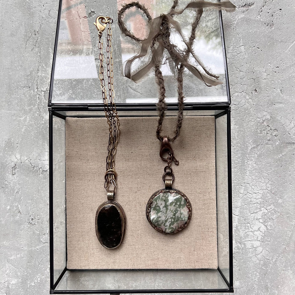Thumbnail: A large Sage/Mushroom Pendant