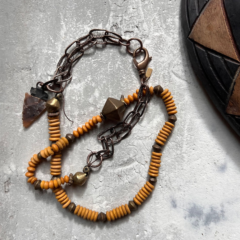 Thumbnail: old mustard glass beads