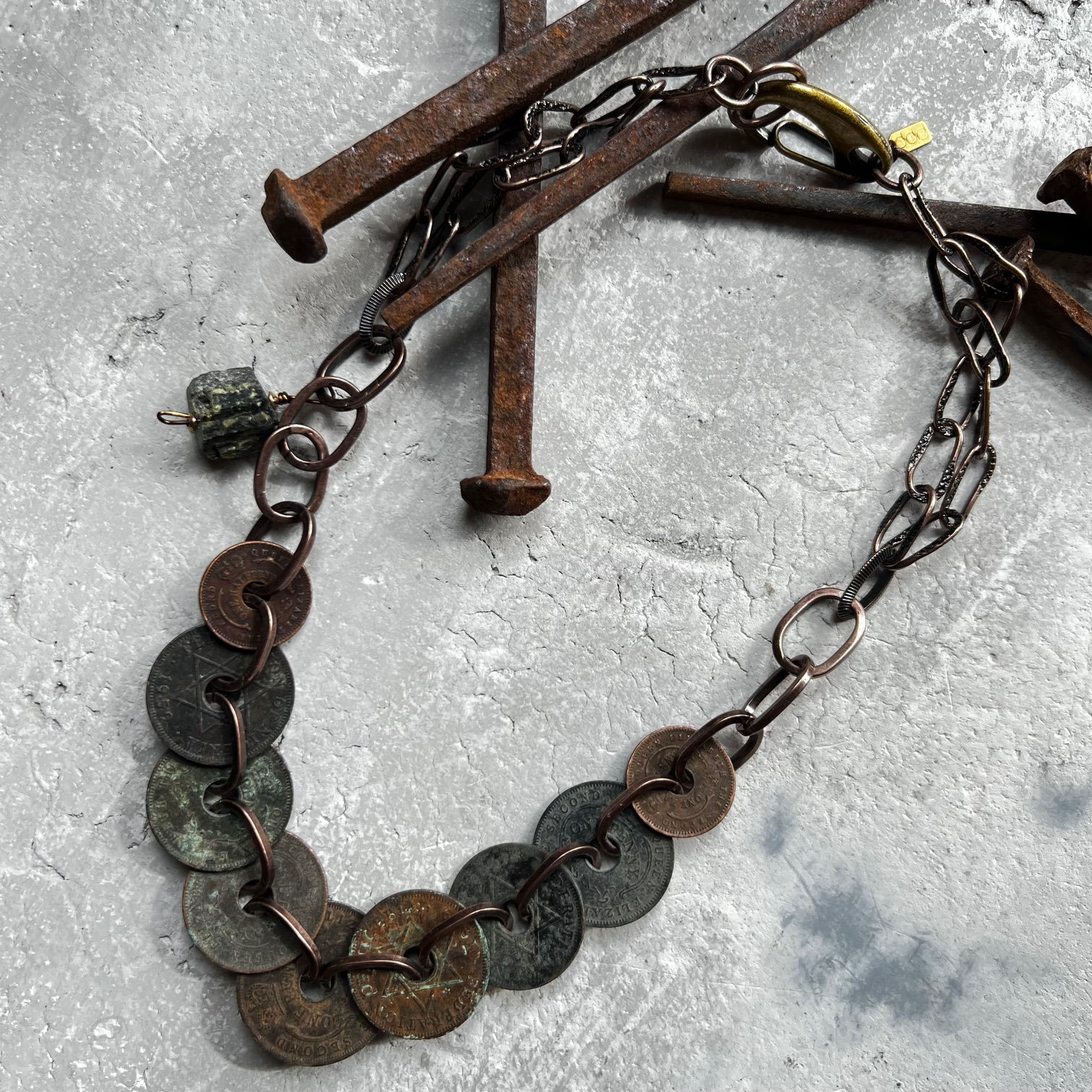 Old coin neckpiece