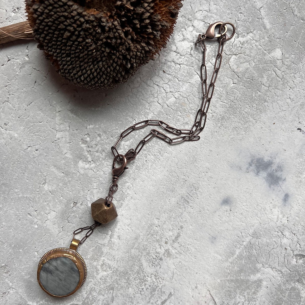 Thumbnail: Steel blue Tibetan pendant