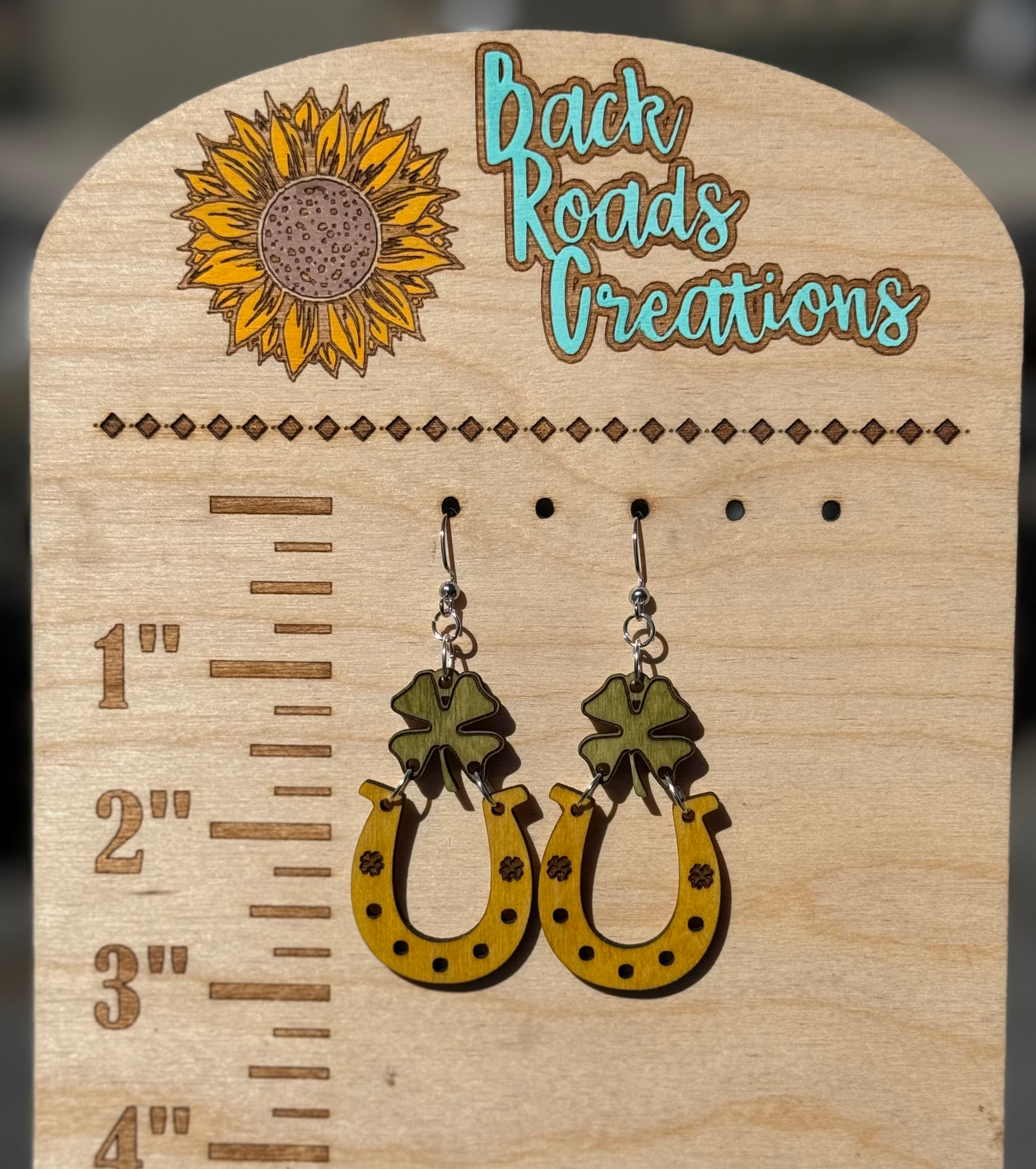 Feeling Lucky Wood Earring