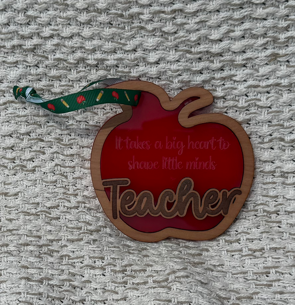 Thumbnail: Apple Teacher Ornament - Big Heart
