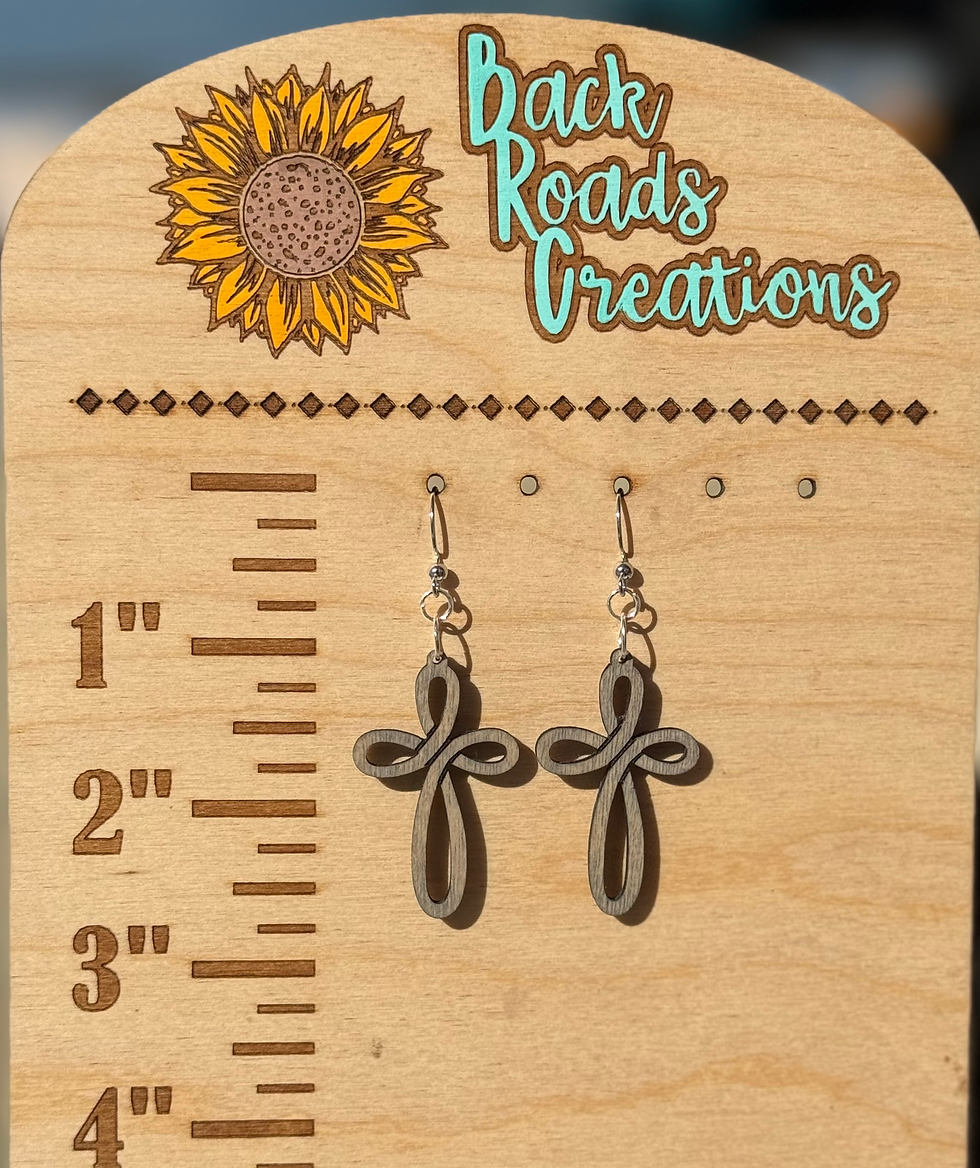 Thumbnail: Cross Earrings, Wood