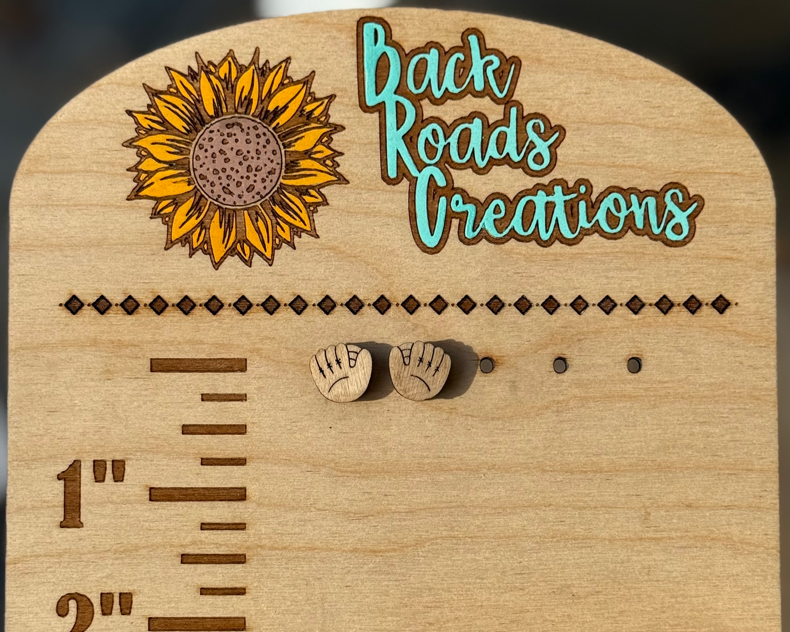 Glove Stud Earring, Wood