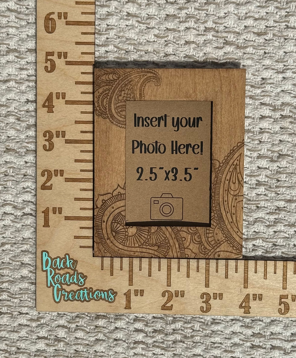 Thumbnail: Wooden Magnetic Picture Frame - Paisley Design