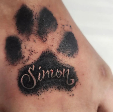 Dog memorial tattoo Austin Tx.