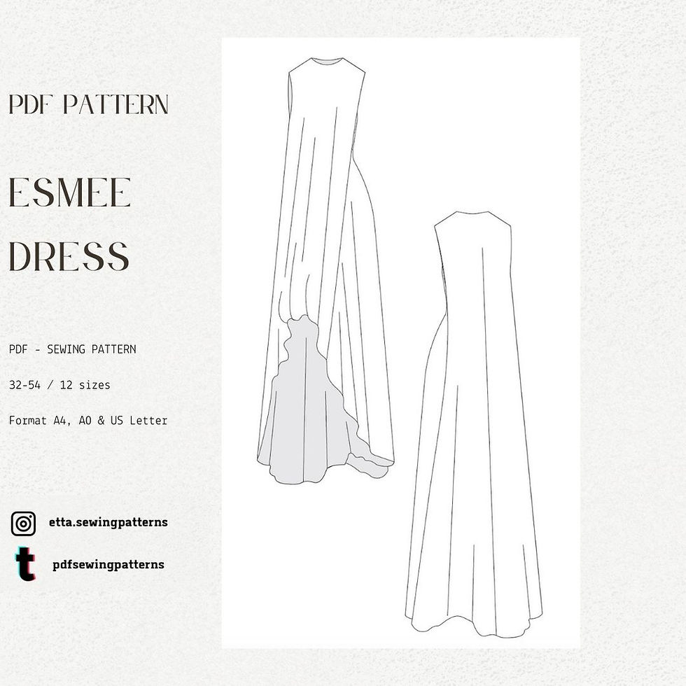 Thumbnail: Asymmetrical Cape Dress Pattern | Strapless Corset Drape Gown | wedding dress