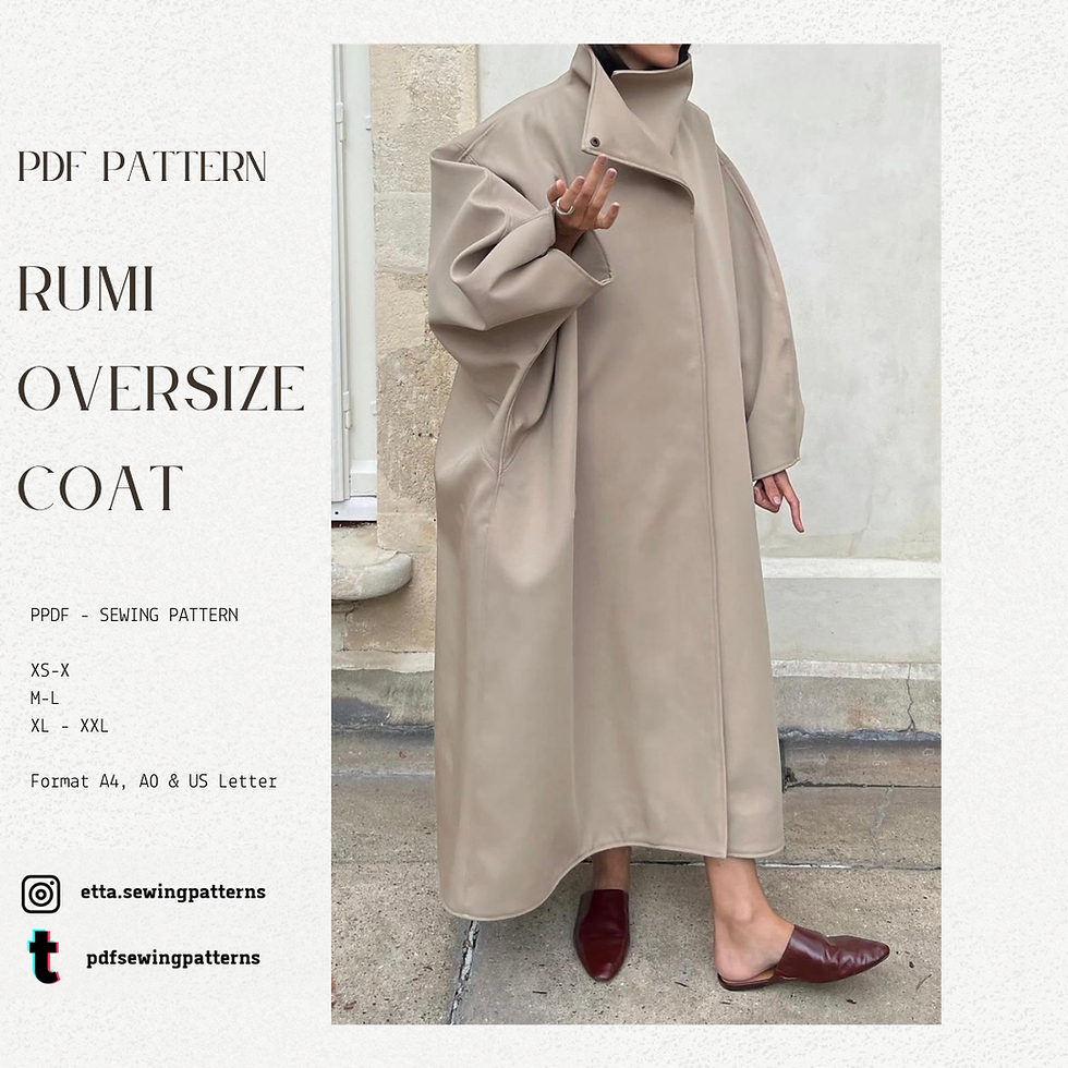 Thumbnail: Oversize Winter coat | PDF Sewing Pattern Jacket | Designer Coat | Rain coat