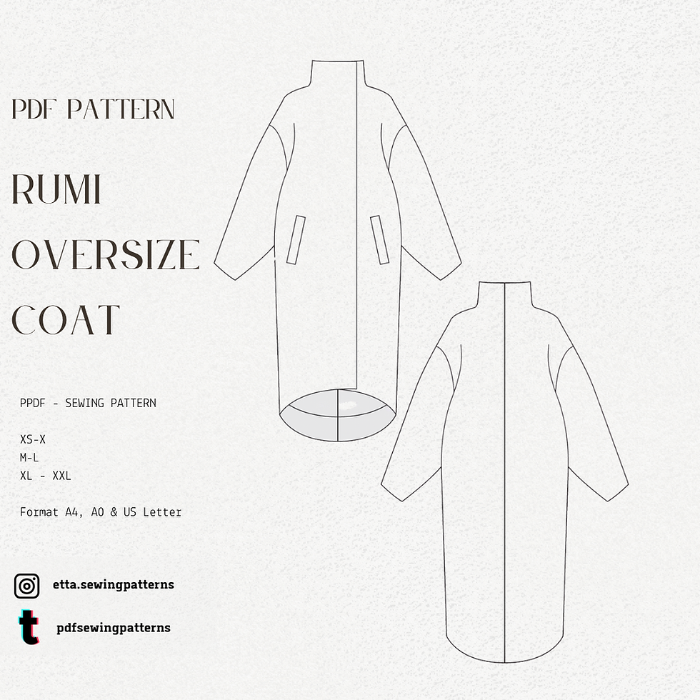 Thumbnail: Oversize Winter coat | PDF Sewing Pattern Jacket | Designer Coat | Rain coat
