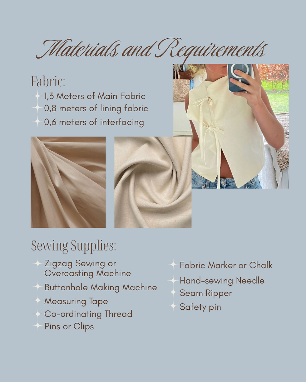 Thumbnail: Wrap Blouse Sewing Pattern , Tie-Waist Sleeveless Top PDF 