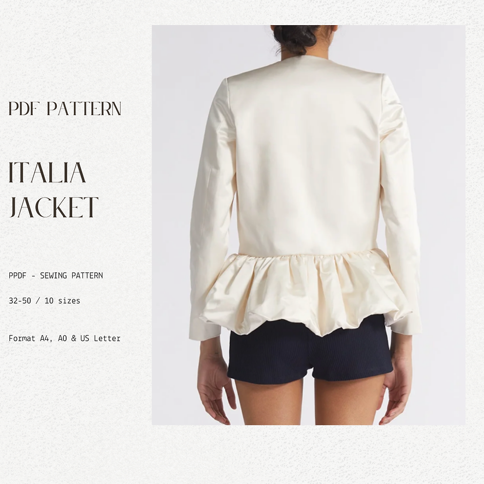 Thumbnail: Italia peplum jacket PDF sewing pattern - Fitted blazer  - tailor jacket -32-50 