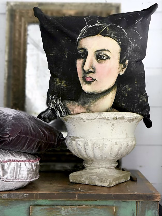 portrait pillow by Jennifer Lanne for Decorum