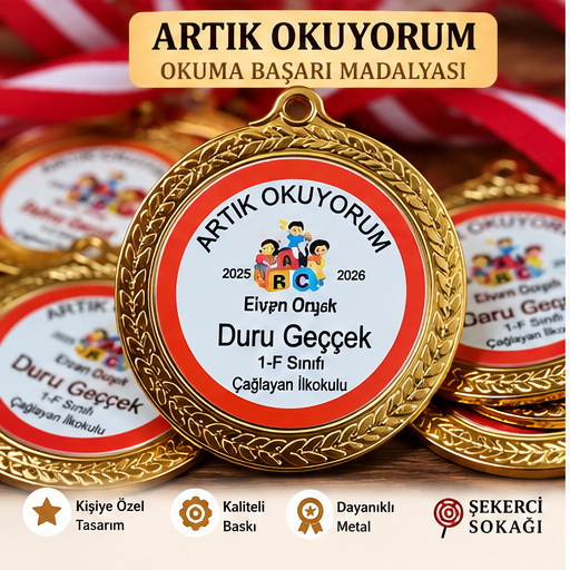 Kişiye Özel Artık Okuyorum Madalyası