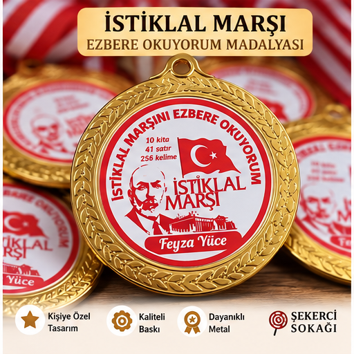 Kişiye Özel İstiklal Marşı Okuma Madalyası